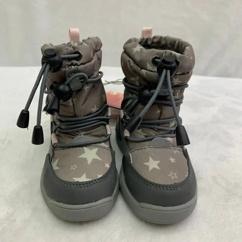 NWT 3M Scotchlite Toddlers Girls 6.5 Winter Boots Gray Snowflakes Waterproof